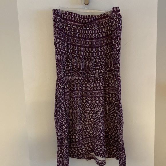 VELVET By Graham and Spencer tube dress strapless sundress purple white M - Picture 2 of 4